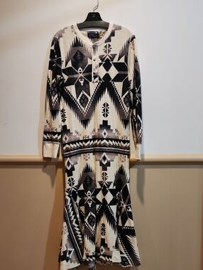 Ralph Lauren Ivory & Charcoal Henley Dress